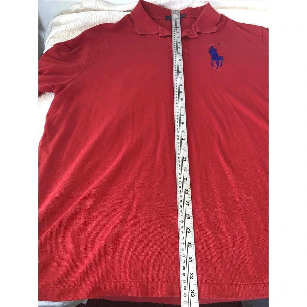 POLO Ralph Lauren Shirt Mens Red Big Pony Short Sleeve Cotton‎ 3XL 3xlt Tall
